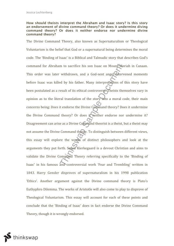divine command theory essay